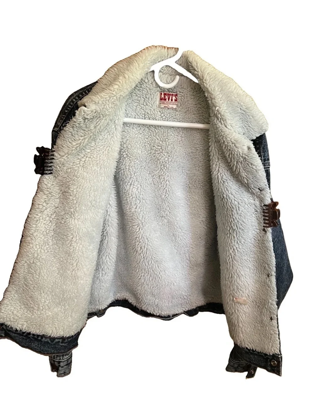 Vintage Levi’s 70709-0227 Sherpa Trucker Jacket Made in USA Men’s XL Dark Wash